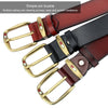 Dandali L8037 Men Casual Imitation Copper Buckle Leather Belt Waistband, Length: 115-125cm (Coffee)