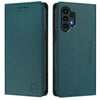 For Samsung Galaxy A13 5G / 4G RC01 Dual-Folded Magnetic Suction RFID Leather Phone Case(Dark Green)