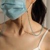 Glossy Crystal Beads Handmade Mask Anti-Lost Hanging Lanyard Chain Glasses Chain(Transparent Sky Blue)