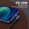 ENKAY PD 20W 3A USB-C / Type-C to 8 Pin Elbow Fast Charging Nylon Braided Data Cable, Length:1m(Green)