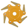 Toothed Mower Blade Six-Leaf Cyclone Blade Agricultural Weeder Parts(Golden Blade Bagged Yellow)