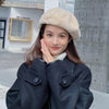 Autumn and Winter Beret Ladies Hats Plush Warmth Retro Painter Hat, Size: Adjustable(Milky White)