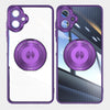 For Samsung Galaxy A06 4G 360 Holder MagSafe Acrylic Hybrid TPU Phone Case(Purple)