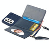 For Samsung Galaxy A33 5G Crossbody Lanyard Wallet Card Bag Phone Case(Dark Blue)