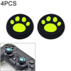 4 PCS Cute Cat Paw Silicone Protective Cover for PS4 / PS3 / PS2 / XBOX360 / XBOXONE / WIIU Gamepad Joystick(Green)