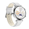 T86 Woman Health 1.27 inch Smart Watch, BT Call / Physiological Cycle / Heart Rate / Blood Pressure / Blood Glucose / SOS(Silver White Leather)