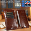 PU Flip Double Phone Card Slot Case, Size:17 x 9.5cm(Brown)