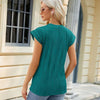 Ladies Summer Round Neck Loose Short Sleeve T-Shirt, Size: L(Peacock Blue)
