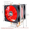 Desktop Computer Double Copper Tube CPU Radiator Super Quiet Color Light 3-pin Single Fan