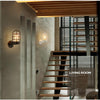 Retro Industrial Cage Wall Lamp Attic Interior Lighting Iron Copper Wall Lamp without Bulb(Black)