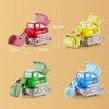 3 PCS 7799 Pressing Inertia Forward Cartoon Children Toy Car(Red)