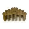 8cm Peony Green Sandalwood Retro Style Carved Portable Wooden Comb