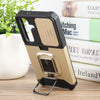 For Samsung Galaxy S25+ 5G Camera Shield Card Slot PC Hybrid TPU Phone Case(Gold)
