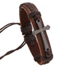 Personalized Hand-Woven Leather Bracelet Simple Pull-Out Adjustable Vintage Wristbands(Brown)
