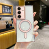 For Samsung Galaxy S25+ 5G Imitation Original Magsafe TPU Phone Case(Pink)