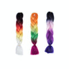 Fashion Color Gradient Individual Braid Wigs Chemical Fiber Big Braids, Length: 60cm(31 Black+Pink+Purple+Blue)