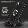 For Galaxy Note 10+ Carbon Fiber Protective Case with 360 Degree Rotating Ring Holder(Black)