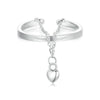 S925 Sterling Silver Love Chain Open Adjustable Ring(SCR1004-E)