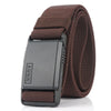 AWMN Metal Nylon Magnetic Buckle Fashion Casual Men Belt, Length: 125cm(Black Cap Brown)