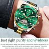 OLEVS 6605 Men Multifunctional Waterproof Mechanical Watch(Green + Gold)