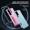 For Samsung Galaxy S25 Ultra 5G TPU + PC Shockproof Protective Phone Case(Grey Green + Pink)