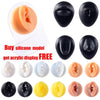 Soft Silicone Simulation Ear Model Practice Display Props, Style:Left Ear(White)