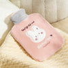 ZS103 Cartoon Plush Water-filled Explosion-proof Hot Water Bags, Spec: Pink Rabbit(1000ml)