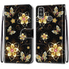 For Alcatel 1L (2021) Coloured Drawing Cross Texture Horizontal Flip PU Leather Case with Holder & Card Slots & Wallet & Lanyard(Gold Diamond Butterfly)