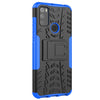 For Alcatel 3L (2021) Tire Texture Shockproof TPU+PC Protective Case with Holder(Blue)