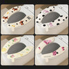 1pair Adhesive Waterproof Four-Season Universal Toilet Mat(Dot Puppy)