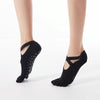 1 Pair Five-Finger Cross-Lace Yoga Cotton Socks Fashion Non-Slip Sports Dance Socks, Size: One Size(Full Toe (Black))