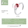 S925 Sterling Silver Gossip Graph Heart Women Open Ring