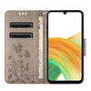 For Samsung Galaxy A36 5G Butterfly Flower Pattern Flip Leather Phone Case(Grey)