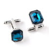 Fashion Zircon Alloy Plating Nail Sleeve Cufflinks for Female(Blue)