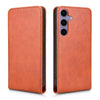 For Samsung Galaxy S24 5G Magnetic Vertical Flip Leather Phone Case(Brown)