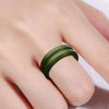 SiR053 V Shaped Grooved Edge Silicone Ring Outdoor Sports Couple Ring No.8(Army Green)