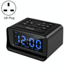LED Digital Bedroom Alarm Clock With USB Charging Port Clock Radio Temperature Electronic Platform Clock, Specification: UK Plug(Black)