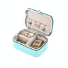 HN-001 PU Portable Ring Earring Necklace Jewelry Storage Box(Blue)