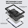 For Samsung Galaxy Tab S10 FE+ Silicone Hybrid PC Tablet Case with Shoulder Strap(Black)