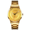 Skmei 9210 Fashion Trend Mens Business Wristwatch Simple Three-Dimensional Surface Waterproof Gold Quartz Watch Man(Gold)