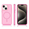 For iPhone 14 Plus Shockproof MagSafe Armor PC Hybrid TPU Phone Case(Purple Pink)