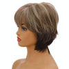 Wig-381 Brown Mixed Light Gold Women High Temperature Silk Curly Short Hair Wig