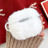For AirPods 4 Christmas Series Plush Earphone Protective Soft Case(Cherry)