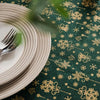 Linen Cotton Christmas Party Tablecloth Rectangle Bronzing Dinning Table Cover, Size:140x260cm(White)
