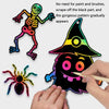 24 PCS / Set GG-24 Children Colorful Halloween Scratch Painting Set DIY Funny Ornaments Holiday Scratch Painting Paper
