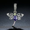 Insect Series S925 Silver Small Pendant Bracelet Accessories Personalized Dragonfly Inlaid Pendant