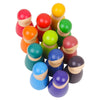 12 PCS / Set Rainbow Color Education Learning Children Wood Dolls Block Toys