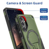 For Samsung Galaxy A55 5G Armor MagSafe Holder PC Hybrid TPU Phone Case(Army Green)
