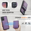 For Samsung Galaxy A51 4G JEEHOOD J06 British Style RFID MagSafe Card Bag PU Phone Case(Purple)