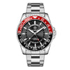 Ochstin 5019B Multifunctional Waterproof Stainless Steel Strap Quartz Watch(Silver+Black+Red)
